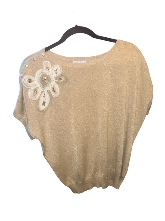 Joseph A Sweaters - NWT Joseph A. metallic gold short-sleeve knit top size XL